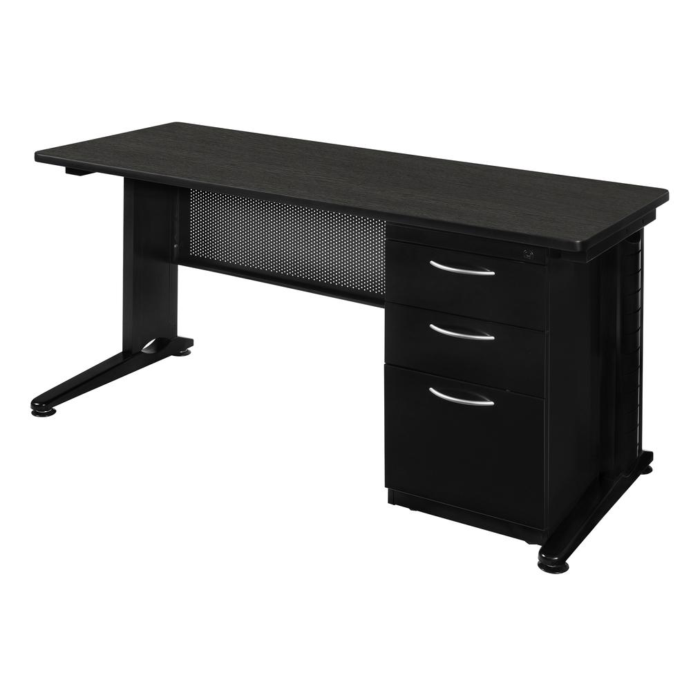 Regency Fusion 60 x 24 Teachers Desk with Single Pedestal Drawer Unit. Picture 1