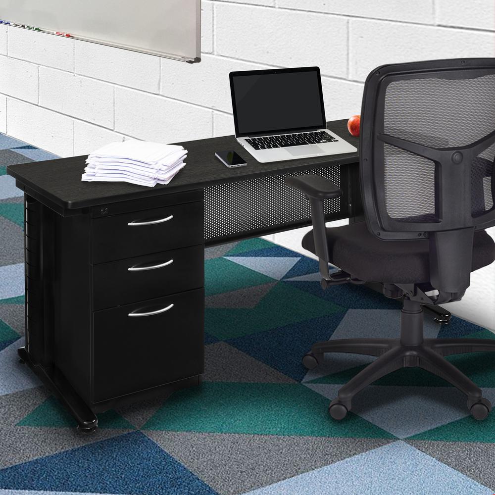 Regency Fusion 60 x 24 Teachers Desk with Single Pedestal Drawer Unit. Picture 9