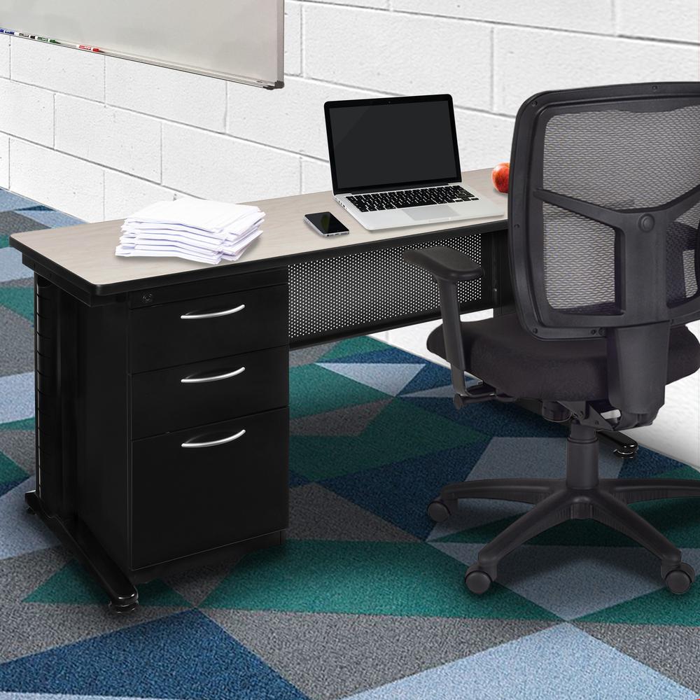 Fusion 60" x 24" Single Pedestal Desk- Maple. Picture 2