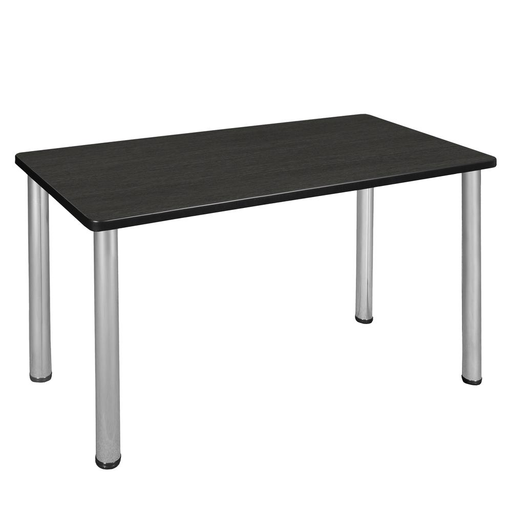 42" x 24" Kee Training Table- Ash Grey/ Chrome. Picture 1