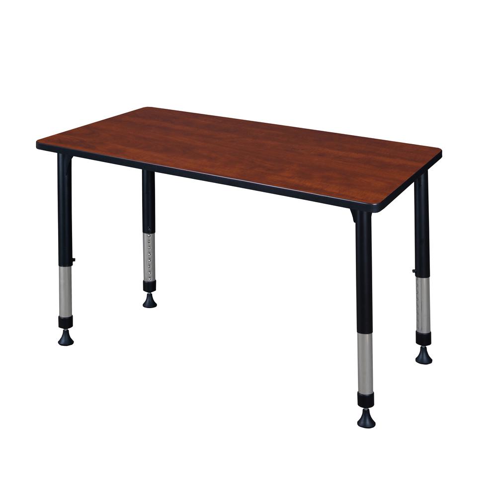 Kee 42" x 24" Height Adjustable Classroom Table - Cherry. Picture 1
