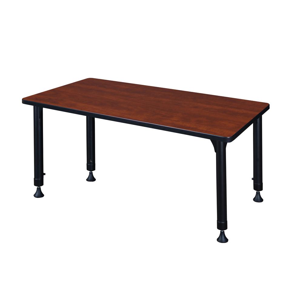 Kee 42" x 24" Height Adjustable Classroom Table - Cherry. Picture 3