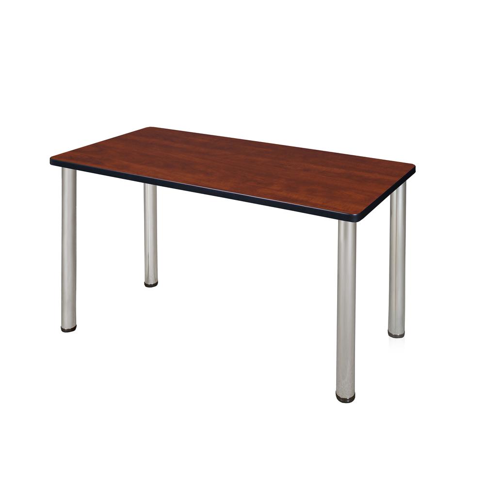 42" x 24" Kee Training Table- Cherry/ Chrome. Picture 1
