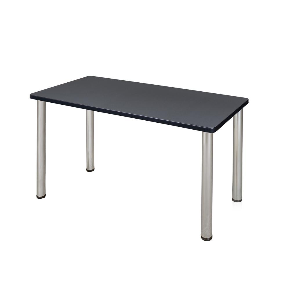 42" x 24" Kee Training Table- Grey/ Chrome. Picture 1