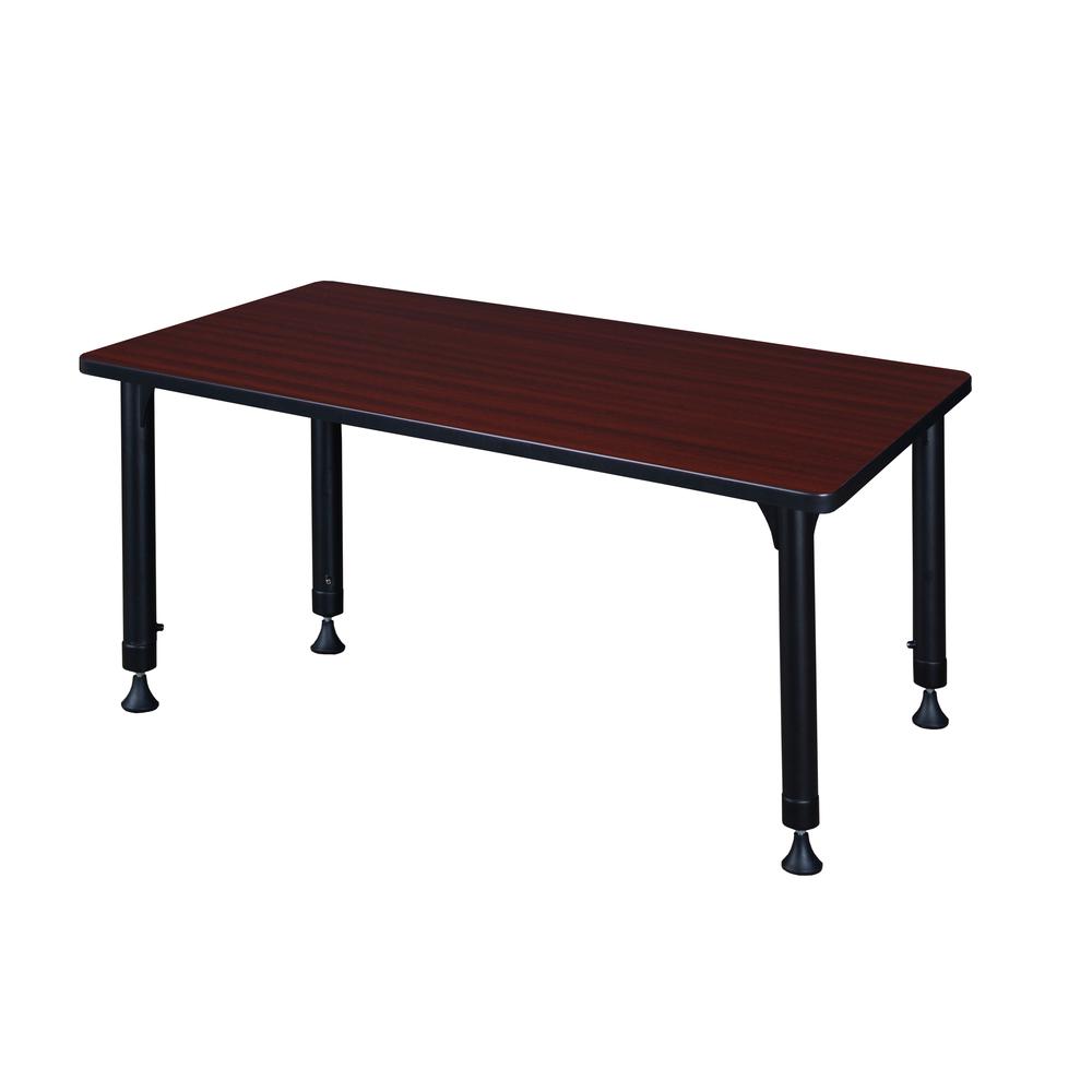 Kee 42" x 24" Height Adjustable Classroom Table - Mahogany. Picture 3