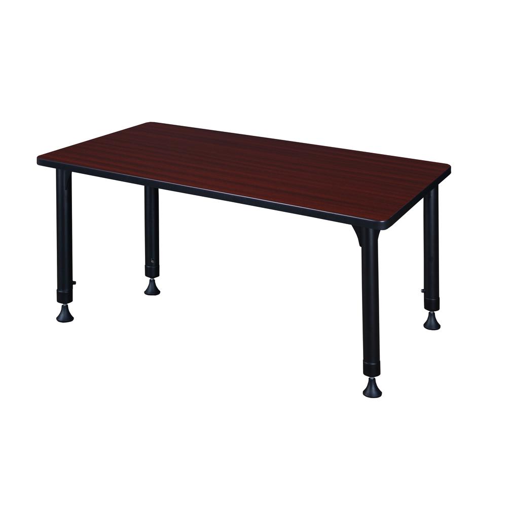 Kee 42" x 30" Height Adjustable Classroom Table - Mahogany. Picture 3