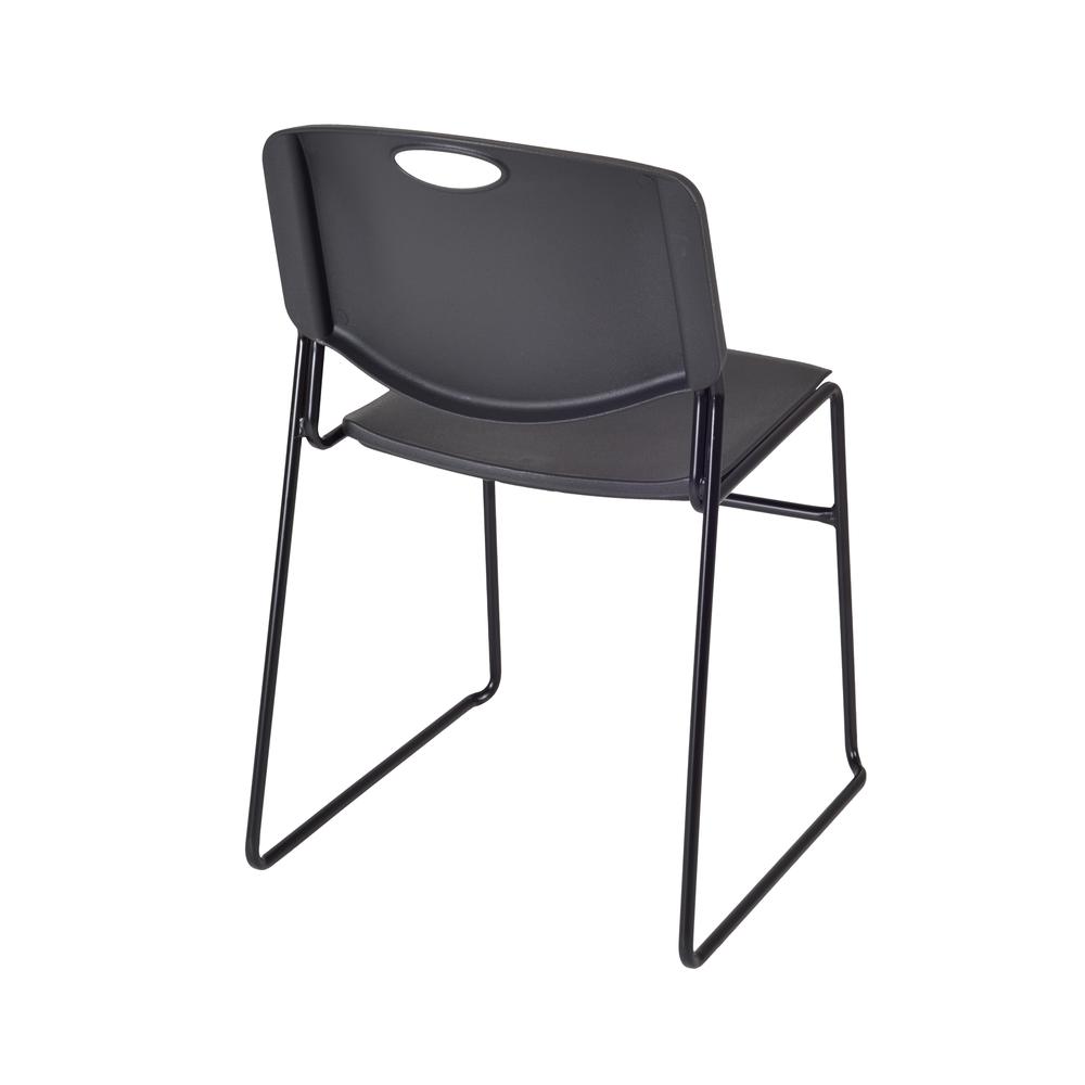 Kee 48" x 24" Height Adjustable Classroom Table - Cherry & 2 Zeng Stack Chairs- Black. Picture 6