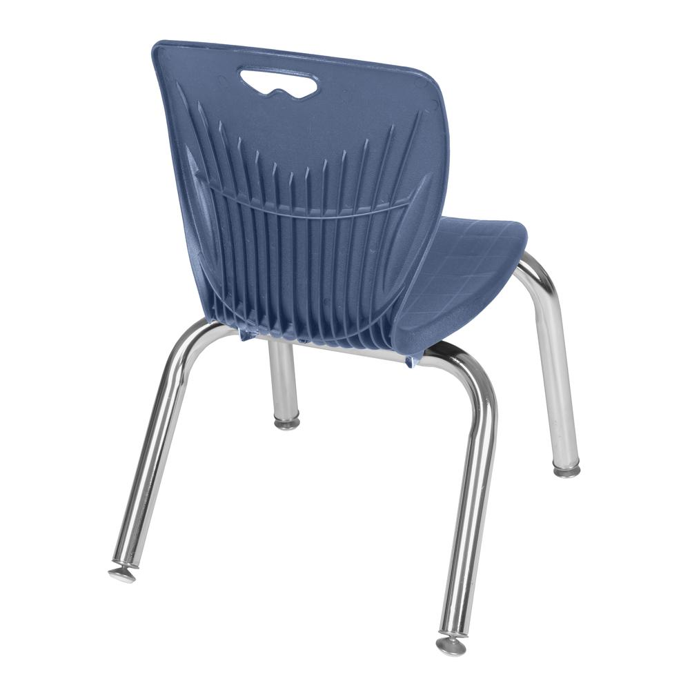 Kee 48" x 24" Height Adjustable Classroom Table - Cherry & 2 Andy 12-in Stack Chairs- Navy Blue. Picture 6