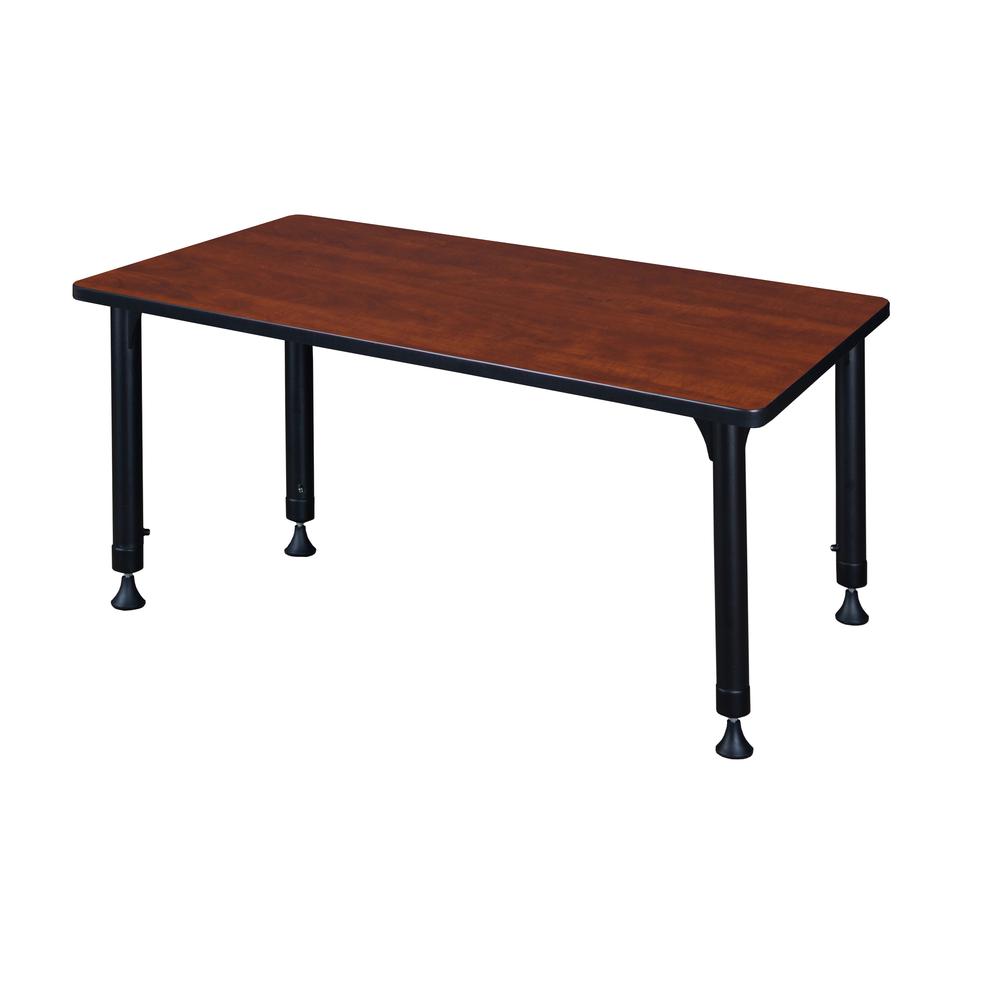 Kee 48" x 24" Height Adjustable Classroom Table - Cherry. Picture 2