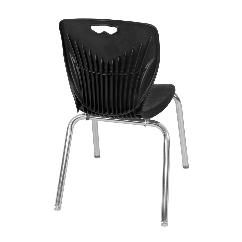 Kee 48" x 30" Height Adjustable Classroom Table - Cherry & 2 Andy 18-in Stack Chairs- Black. Picture 6