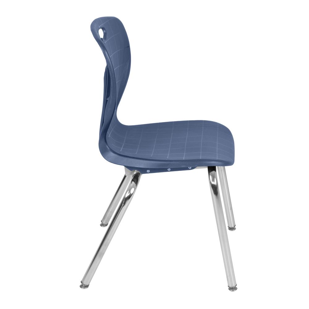 Kee 48" x 30" Height Adjustable Mobile Classroom Table - Maple & 2 Andy 18-in Stack Chairs- Navy Blue. Picture 5