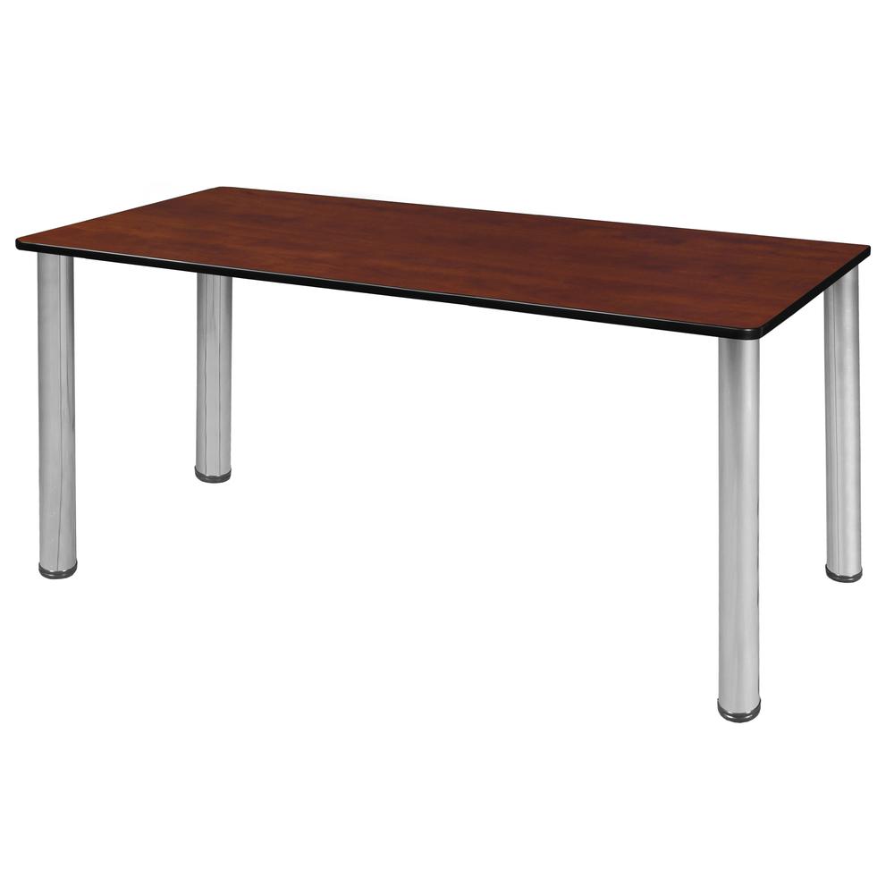 Kee 60" x 24" Slim Table - Cherry/ Chrome. Picture 1