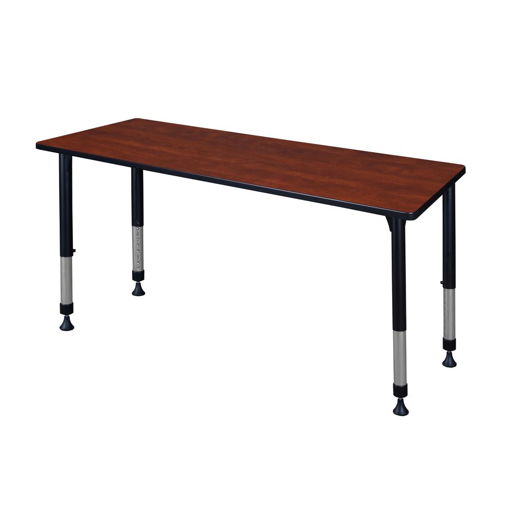 Kee 60" x 24" Height Adjustable Classroom Table - Cherry. Picture 1