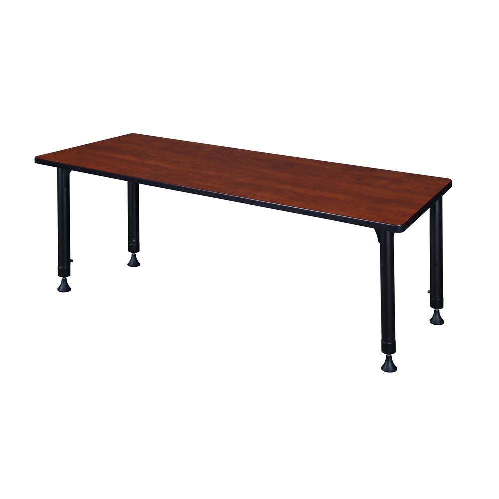 Kee 60" x 24" Height Adjustable Classroom Table - Cherry. Picture 2