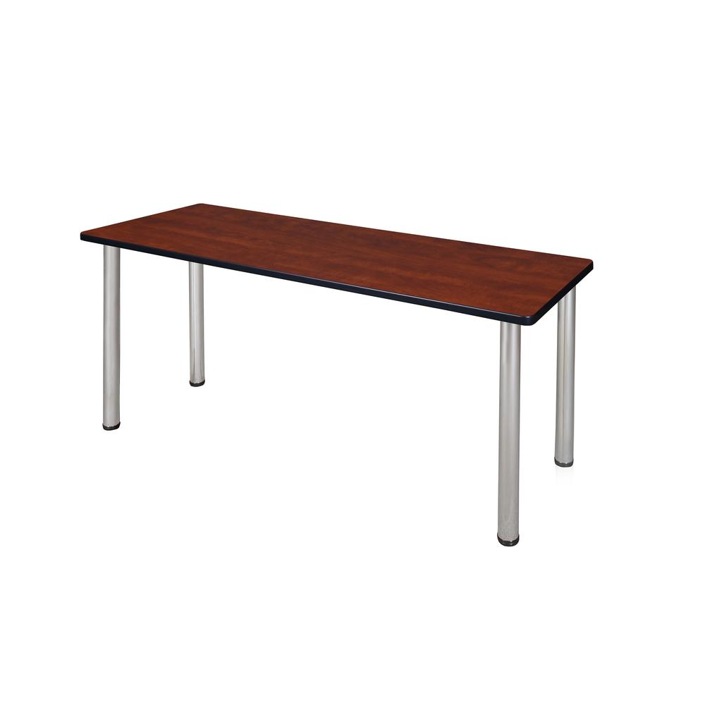 60" x 24" Kee Training Table- Cherry/ Chrome. Picture 1