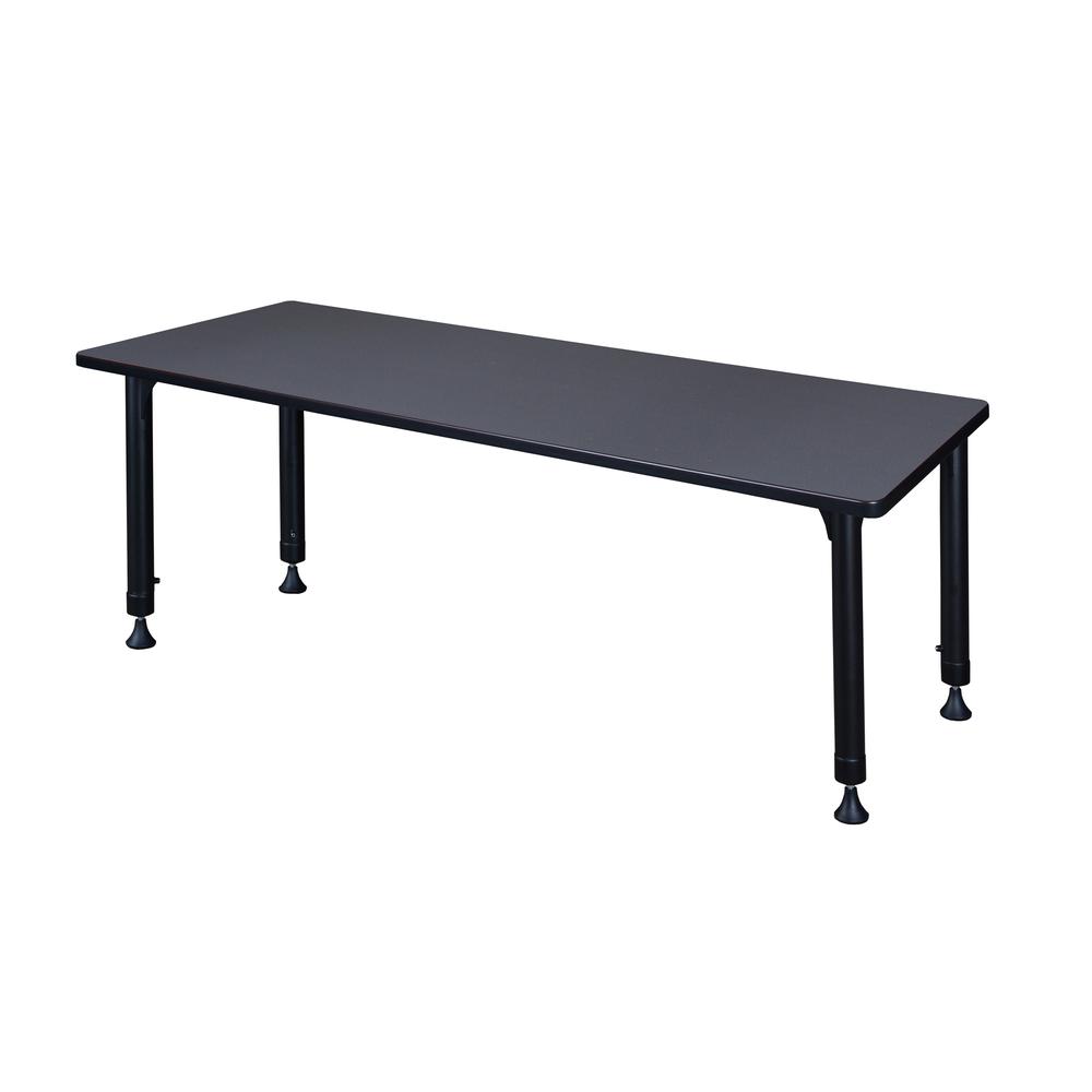 Kee 60" x 24" Height Adjustable Classroom Table - Grey. Picture 2