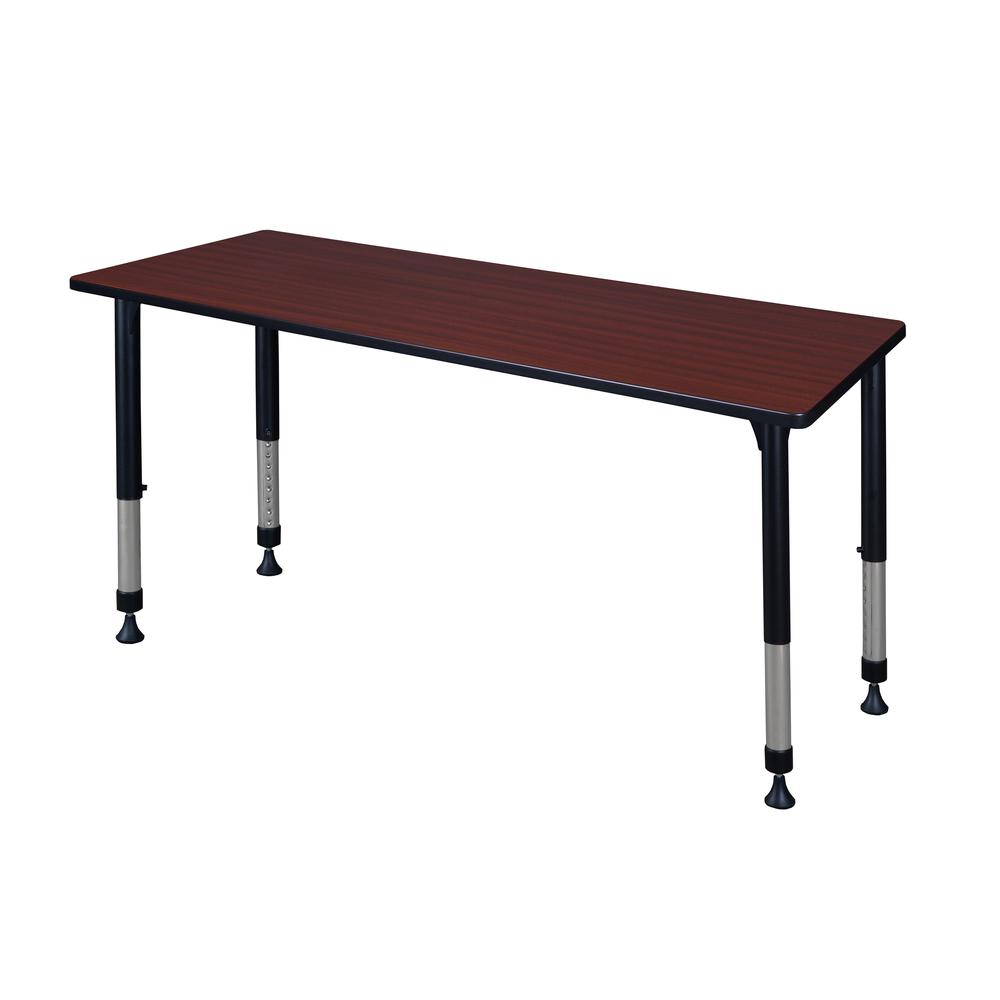 Kee 60" x 24" Height Adjustable Classroom Table - Mahogany. Picture 1