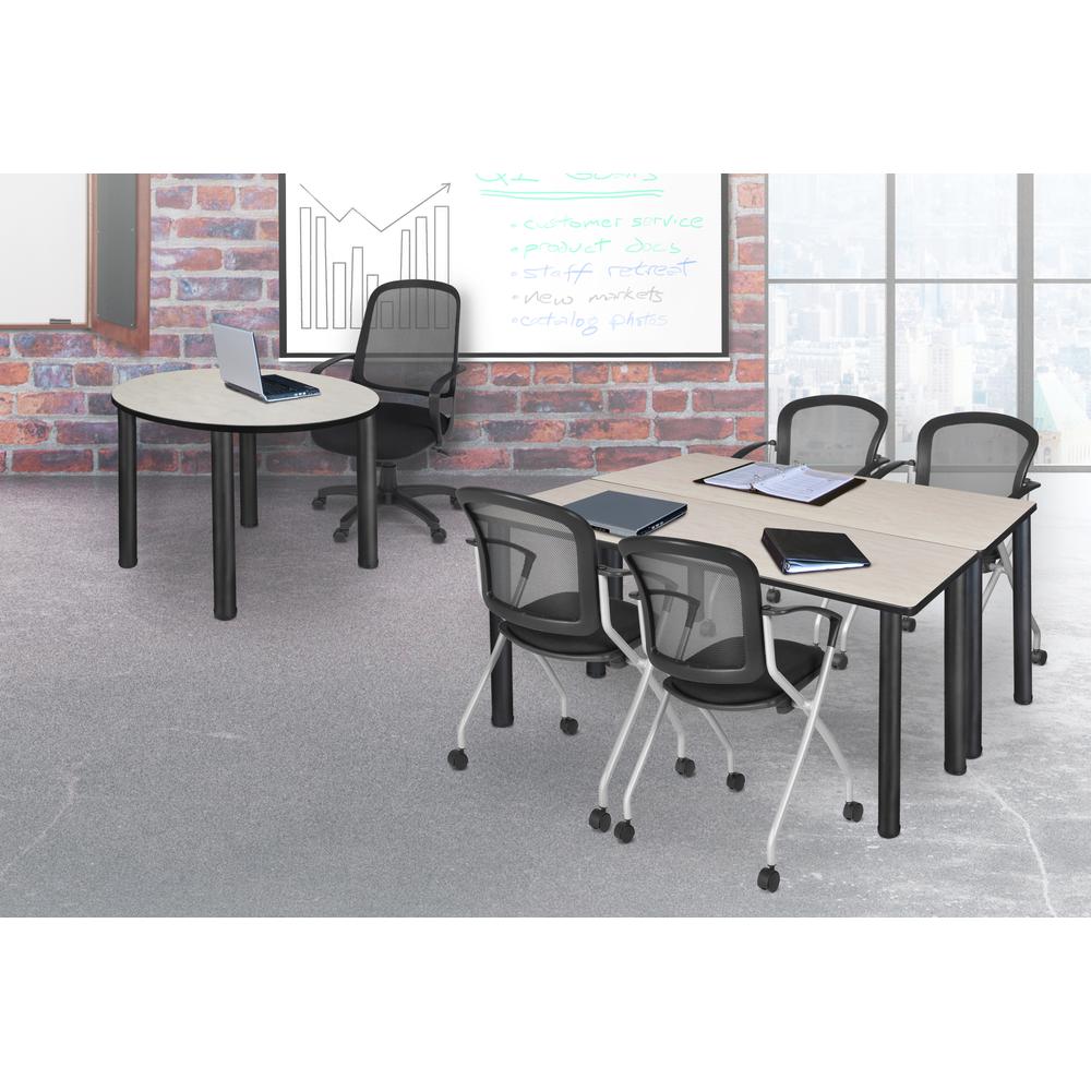 60" x 24" Kee Training Table- Maple/Black and 2 Cadence Nesting Chairs. Picture 6