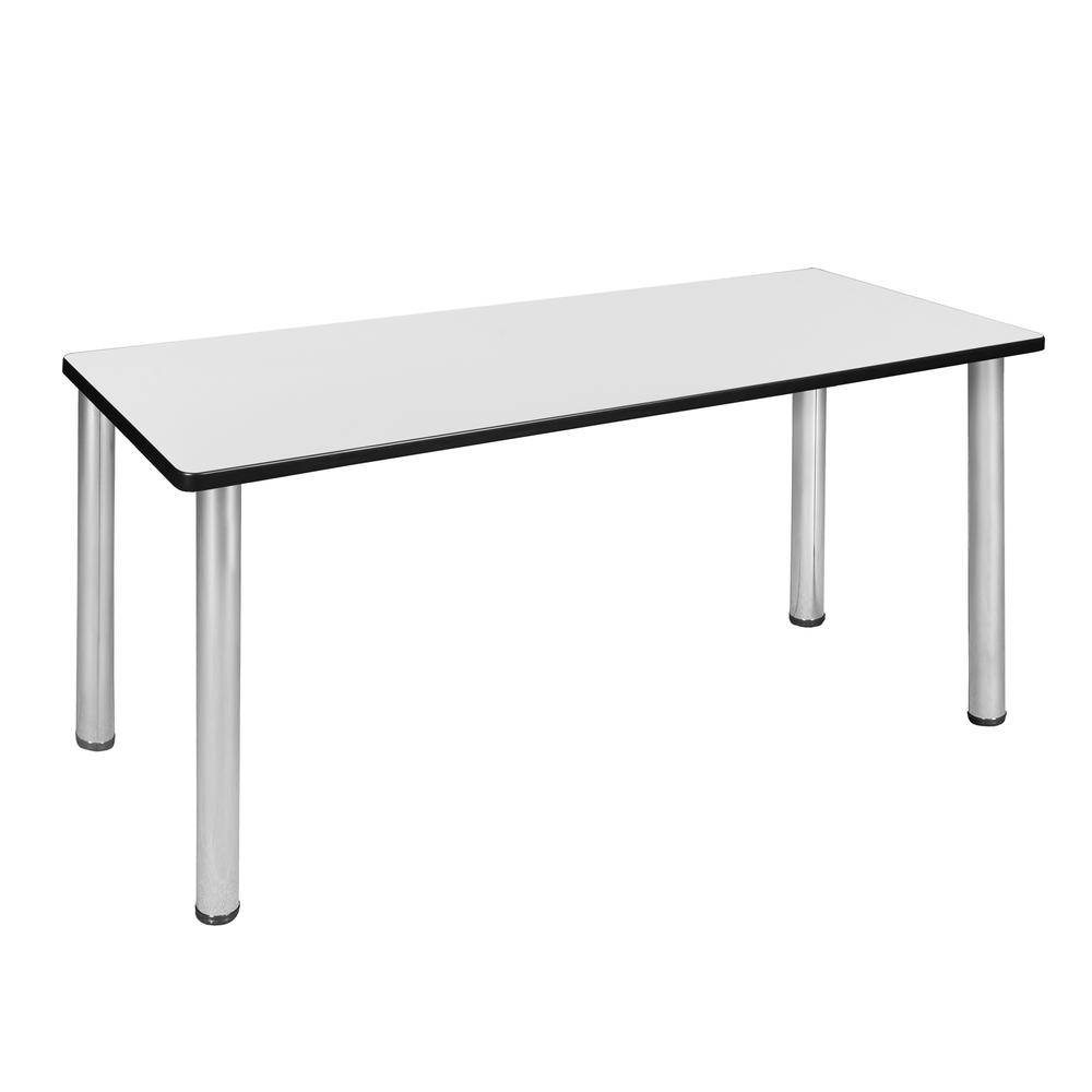 60" x 24" Kee Training Table- White/ Chrome. Picture 1