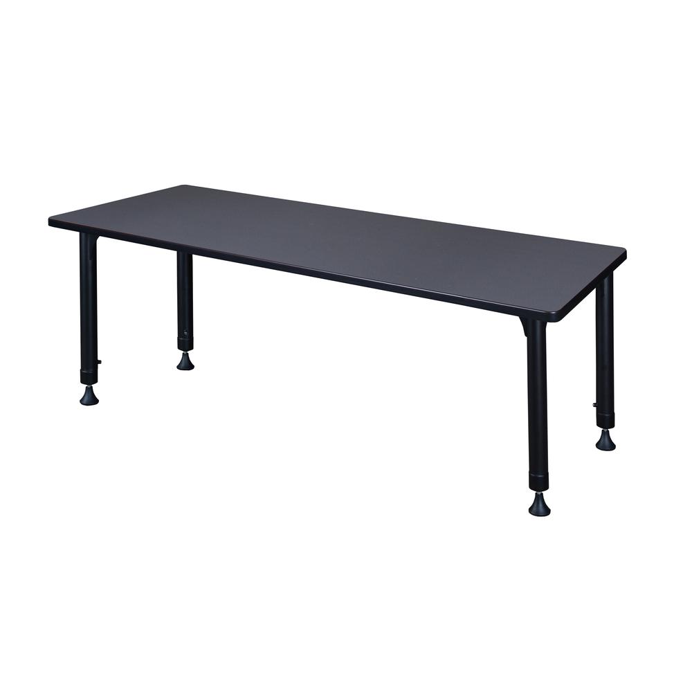 Kee 66" x 24" Height Adjustable Classroom Table - Grey. Picture 3
