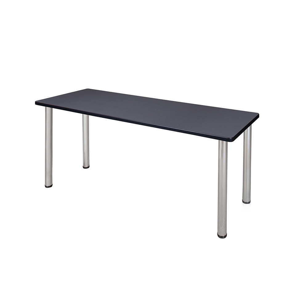 66" x 24" Kee Training Table- Grey/ Chrome. Picture 1