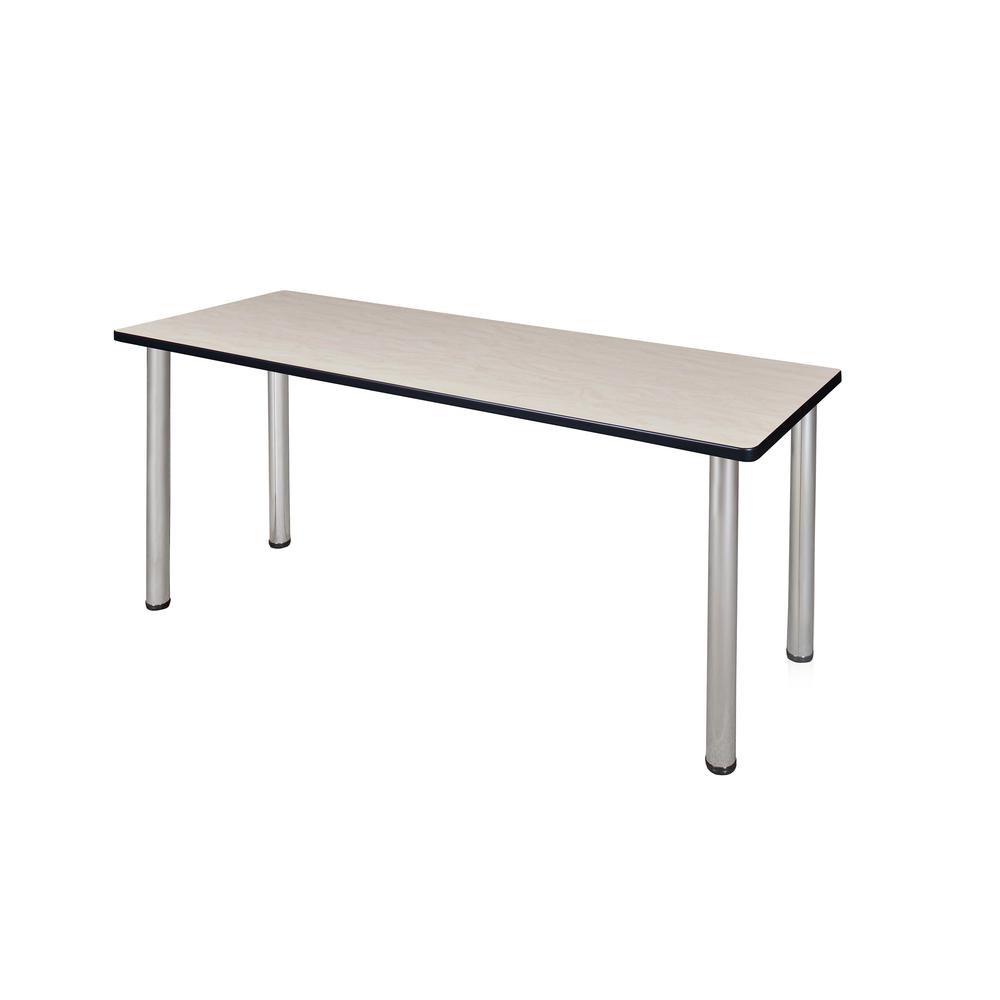 66" x 24" Kee Training Table- Maple/ Chrome. Picture 1