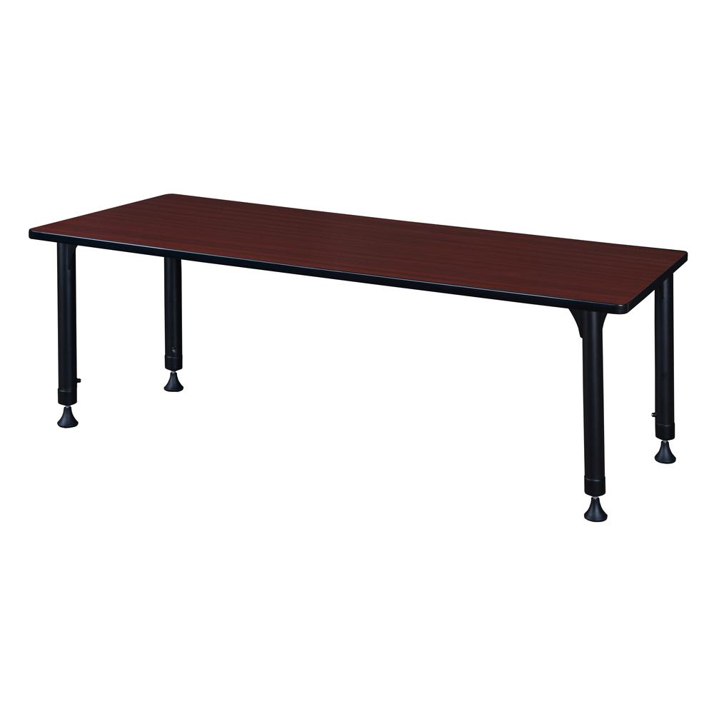 Kee 66" x 30" Height Adjustable Classroom Table - Mahogany. Picture 2