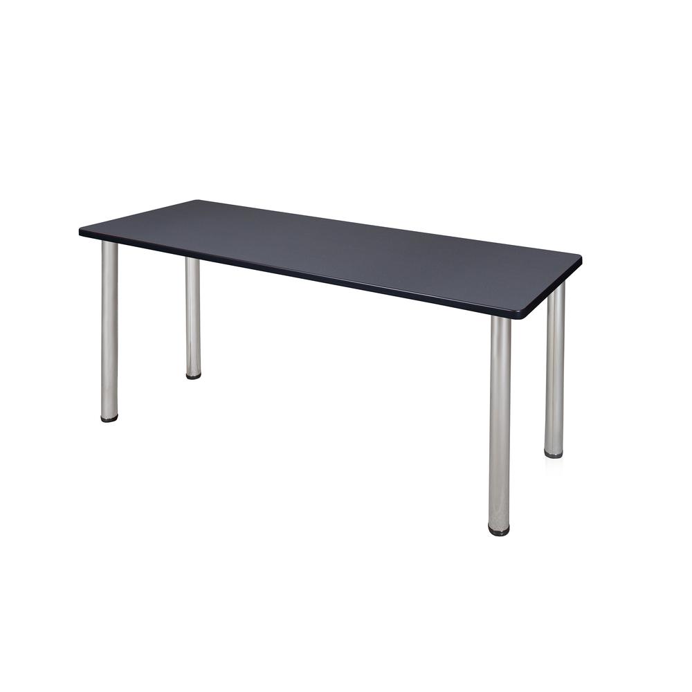 72" x 24" Kee Training Table- Grey/ Chrome. Picture 1
