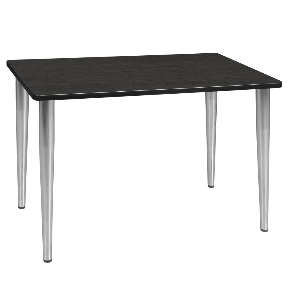 42" x 24" Kahlo Tapered Leg Table- Ash Grey/ Chrome. Picture 1