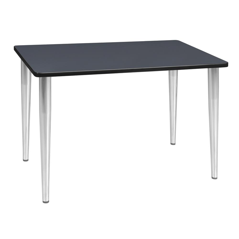 42" x 24" Kahlo Tapered Leg Table- Grey/ Chrome. Picture 1