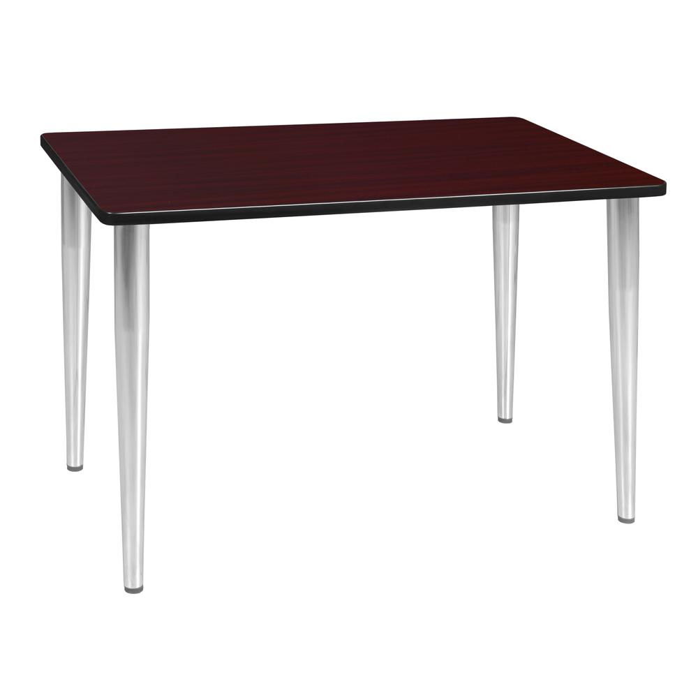 42" x 24" Kahlo Tapered Leg Table- Mahogany/ Chrome. Picture 1