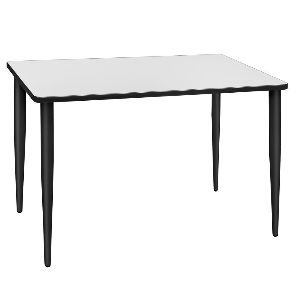 42" x 24" Kahlo Tapered Leg Table- White/ Black. Picture 1