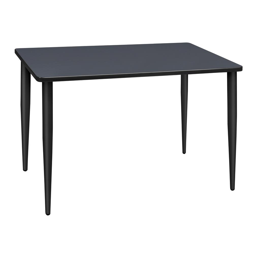 48" x 24" Kahlo Tapered Leg Table- Grey/ Black. Picture 1