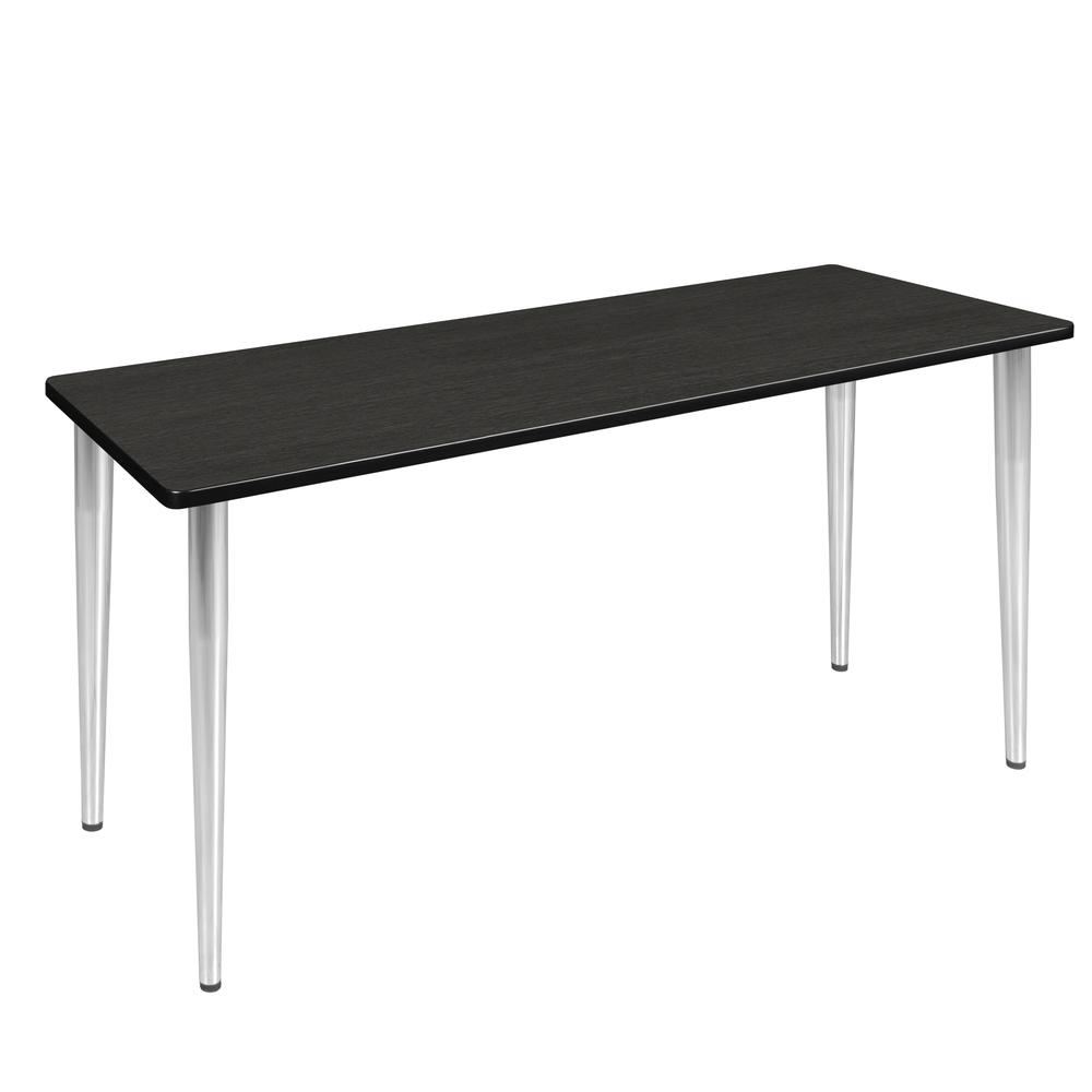 60" x 24" Kahlo Tapered Leg Table- Ash Grey/ Chrome. Picture 1
