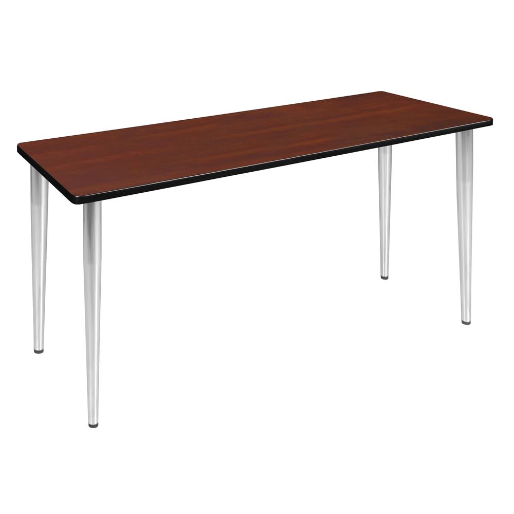 60" x 24" Kahlo Tapered Leg Table- Cherry/ Chrome. Picture 1