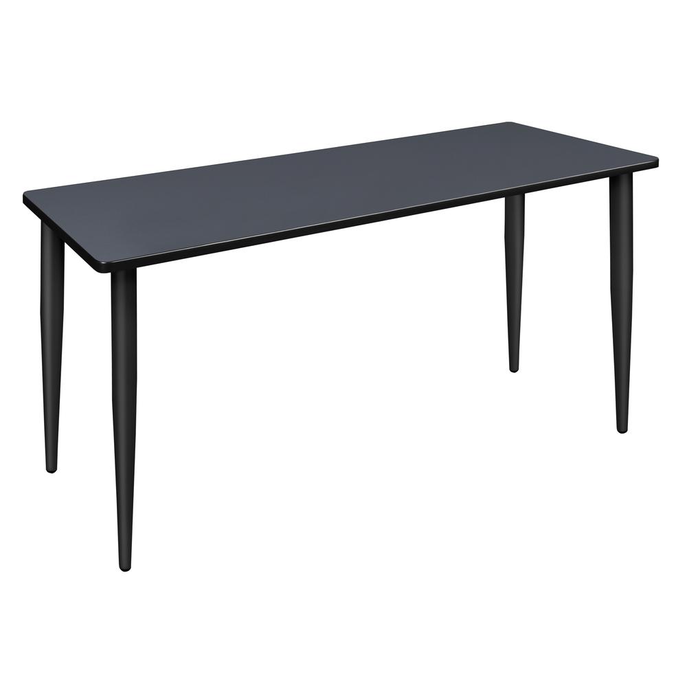 60" x 24" Kahlo Tapered Leg Table- Grey/ Black. Picture 1