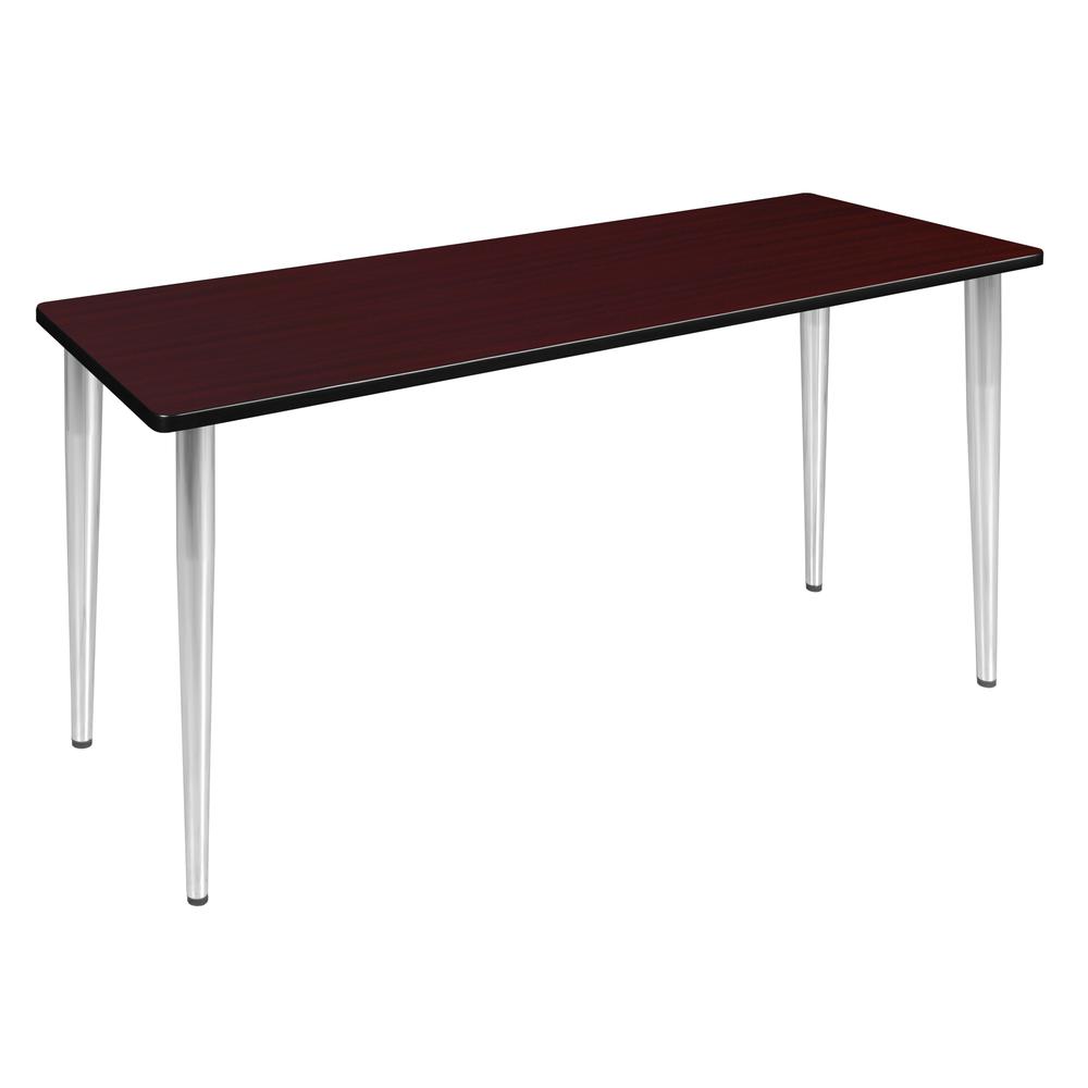 60" x 24" Kahlo Tapered Leg Table- Mahogany/ Chrome. Picture 1