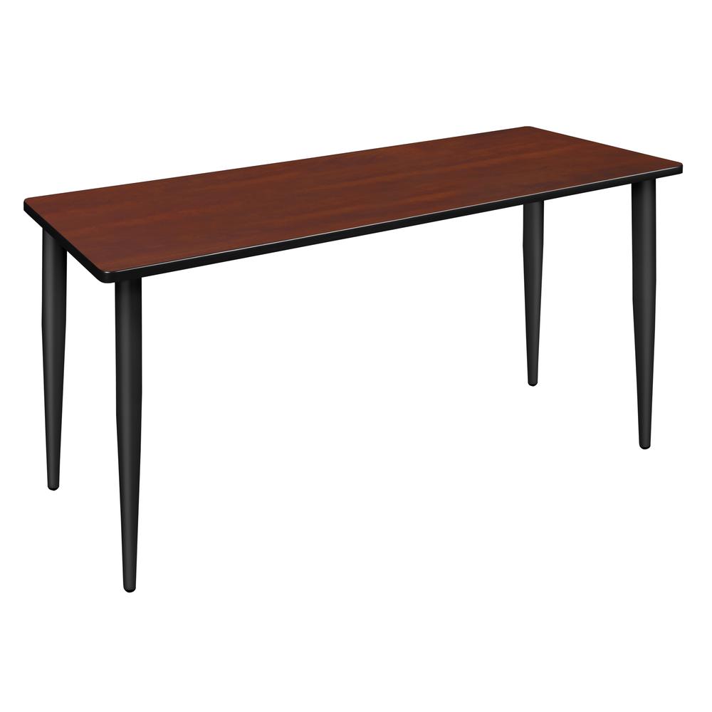 66" x 24" Kahlo Tapered Leg Table- Cherry/ Black. Picture 1