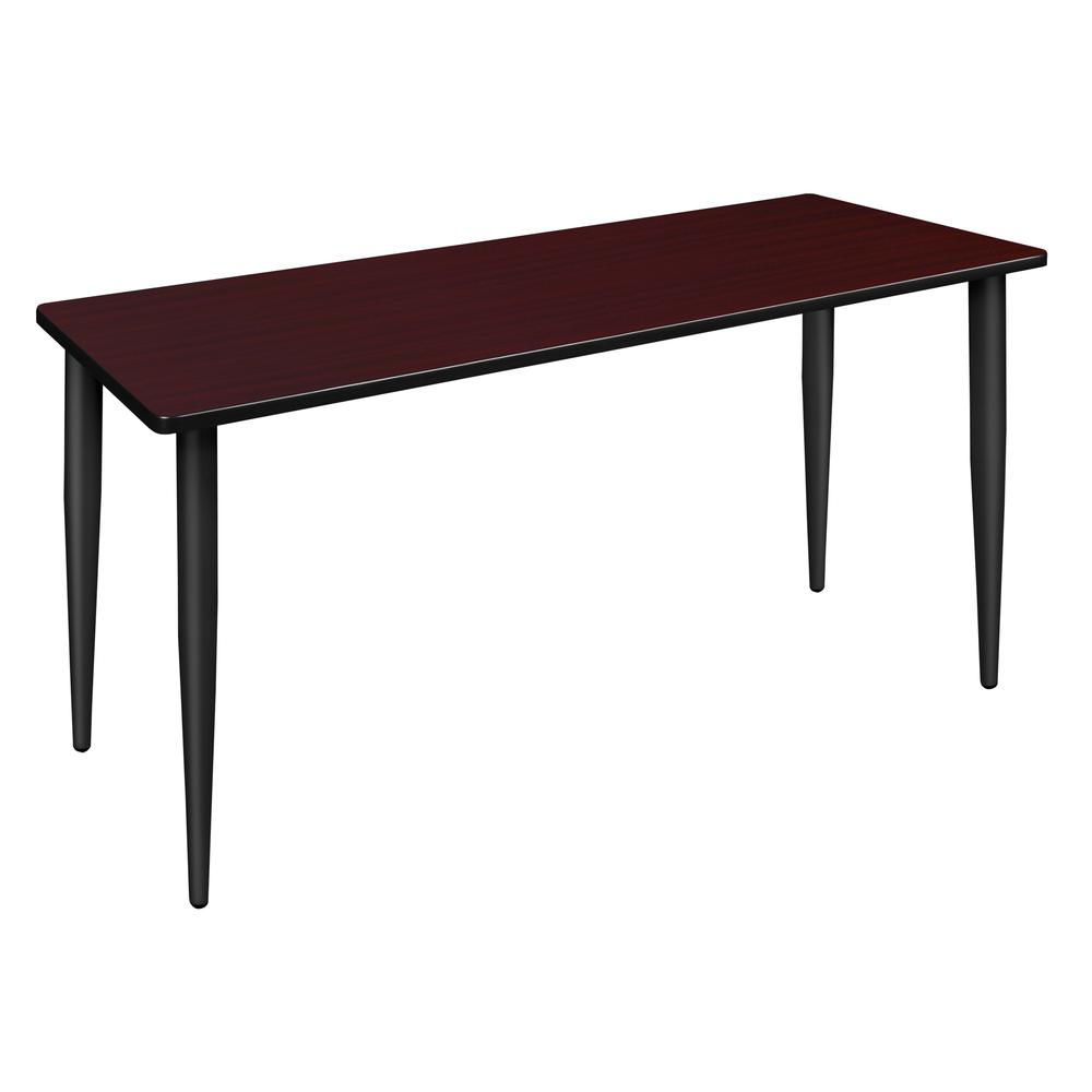 66" x 24" Kahlo Tapered Leg Table- Mahogany/ Black. Picture 1