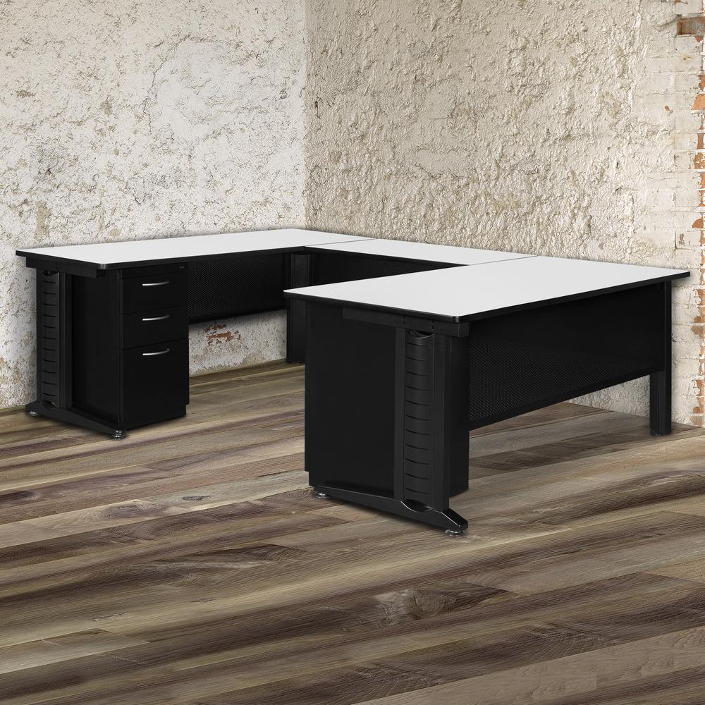 Regency Fusion 66 x 72 in. U Shaped Desk with Double Pedestal Drawer Unit. Picture 2