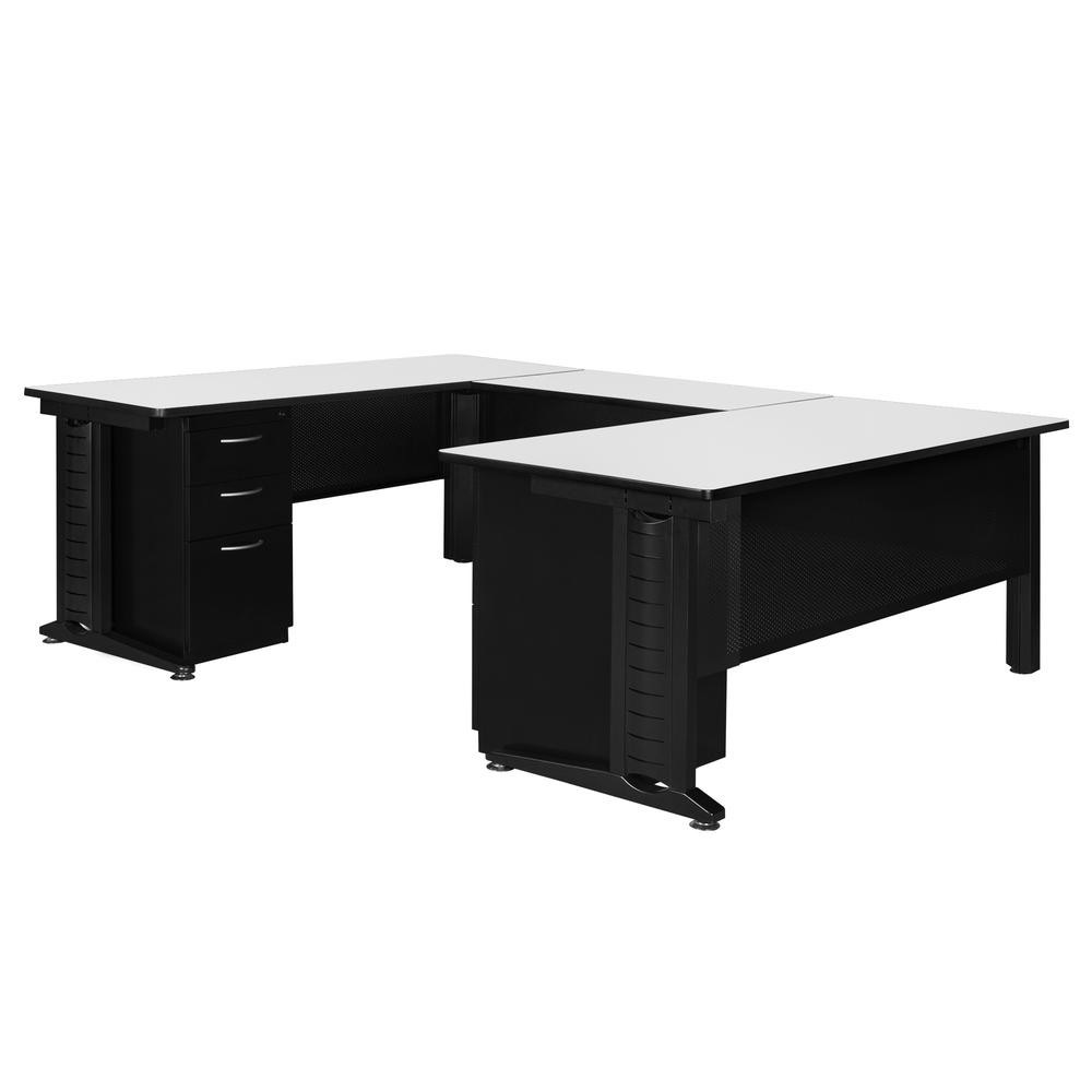 Regency Fusion 66 x 78 in. U Shaped Desk with Double Pedestal Drawer Unit. Picture 1