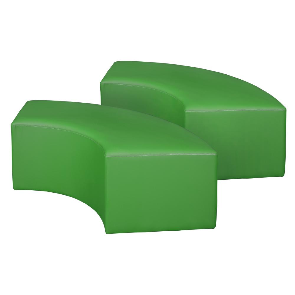 Aurora Curved Vinyl Ottoman (Set of 2)- Envy Green. Picture 1