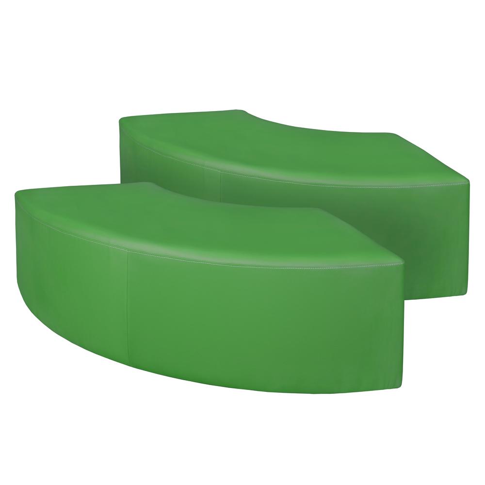 Aurora Curved Vinyl Ottoman (Set of 2)- Envy Green. Picture 2