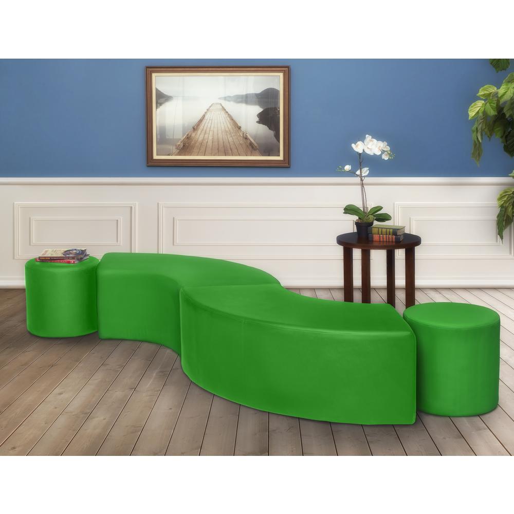 Aurora Curved Vinyl Ottoman (Set of 2)- Envy Green. Picture 3