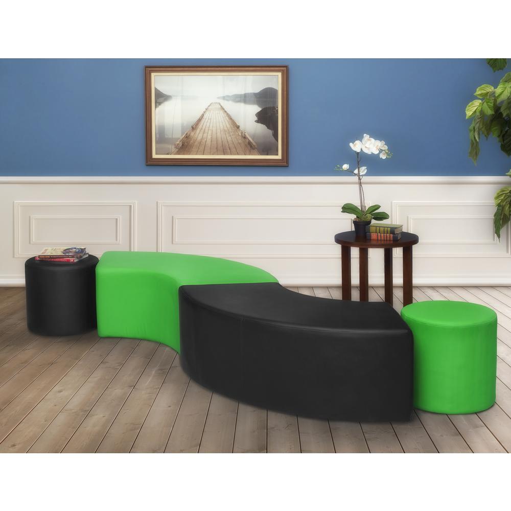 Aurora Curved Ottoman- Envy Green. Picture 3
