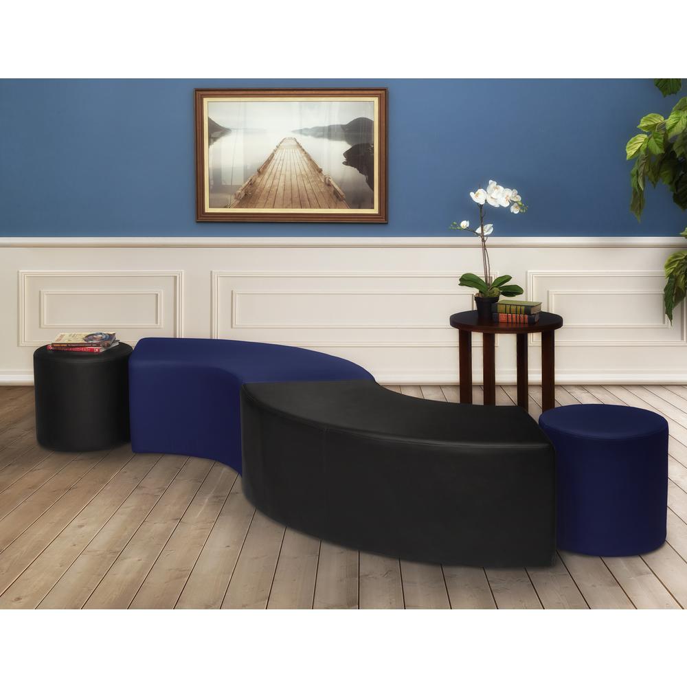 Aurora Curved Ottoman- Naval Blue. Picture 3