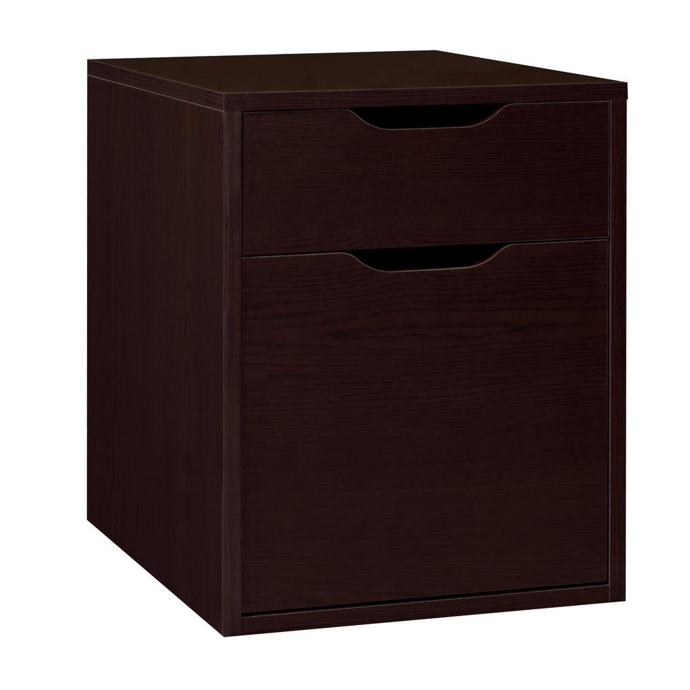 Niche Mod Freestanding Box File Pedestal with no Tools Assembly- Truffle. Picture 1