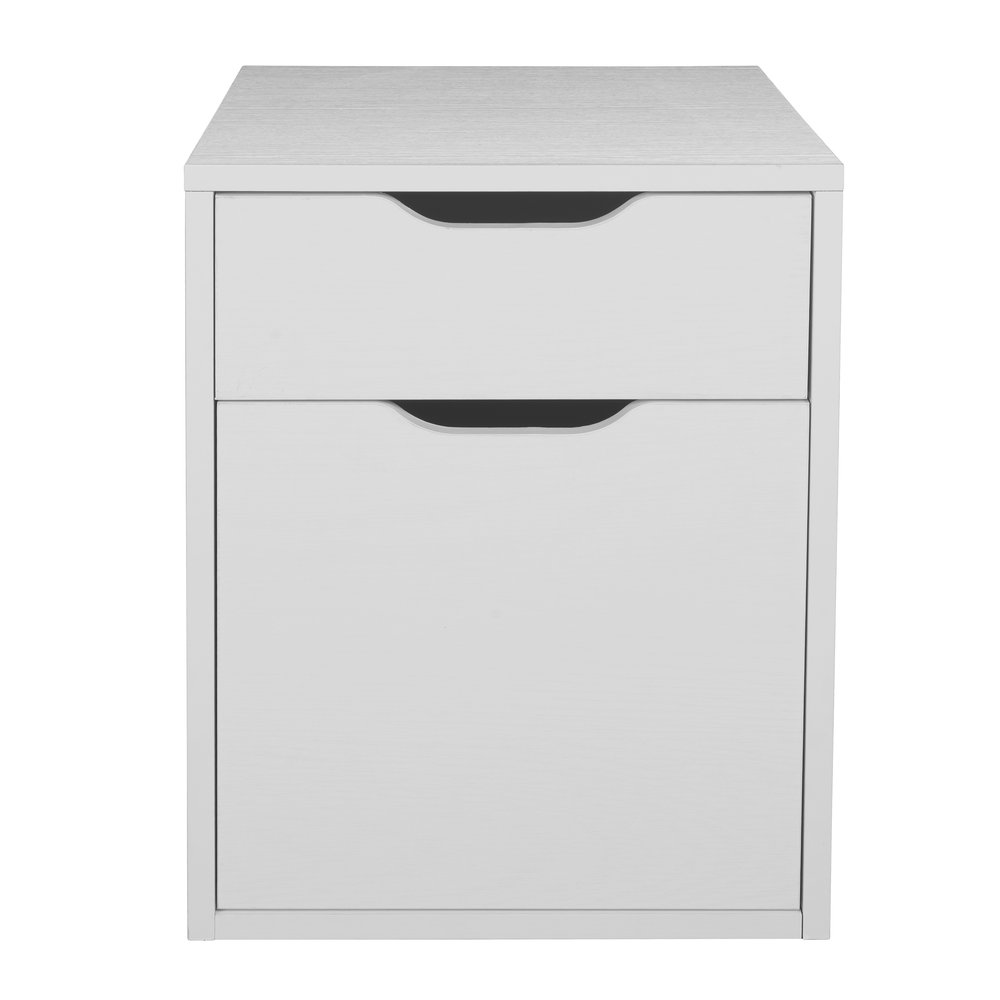 Niche Mōd Freestanding Box File Pedestal with no Tools Assembly- White Wood Grain. Picture 2