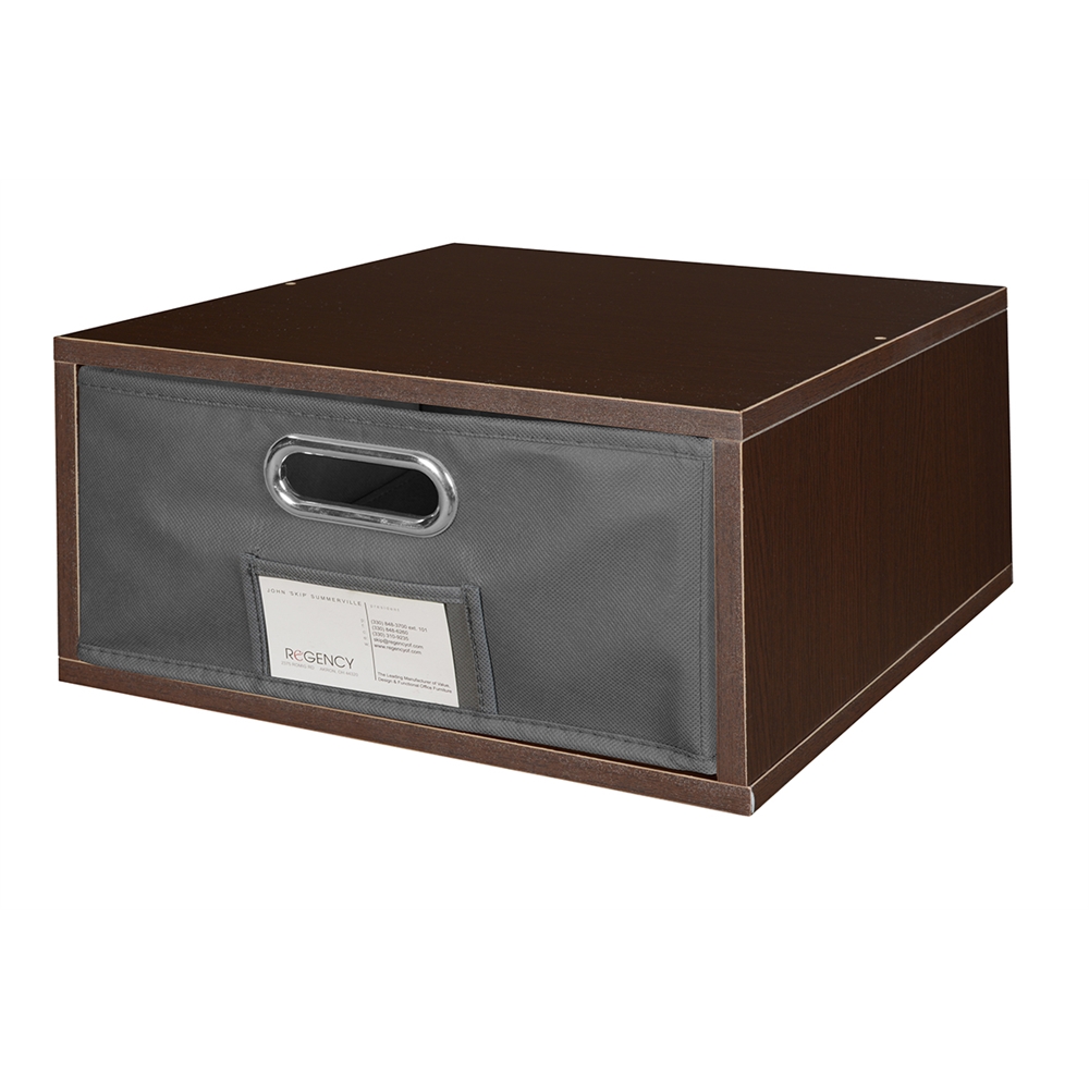 Cubo Half Size Stackable Storage Cube- Truffle. Picture 2