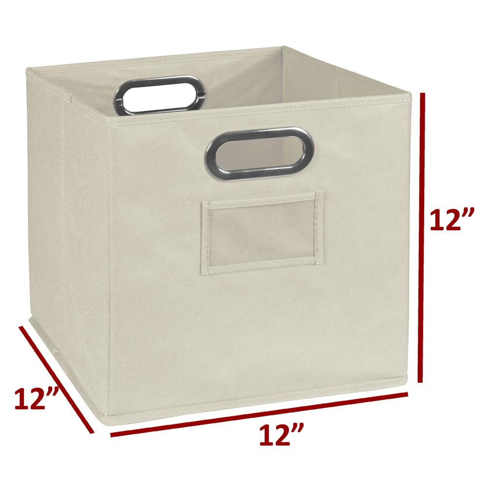 Niche Cubo Storage Set - 12 Cubes and 6 Canvas Bins- White Wood Grain/Natural. Picture 3
